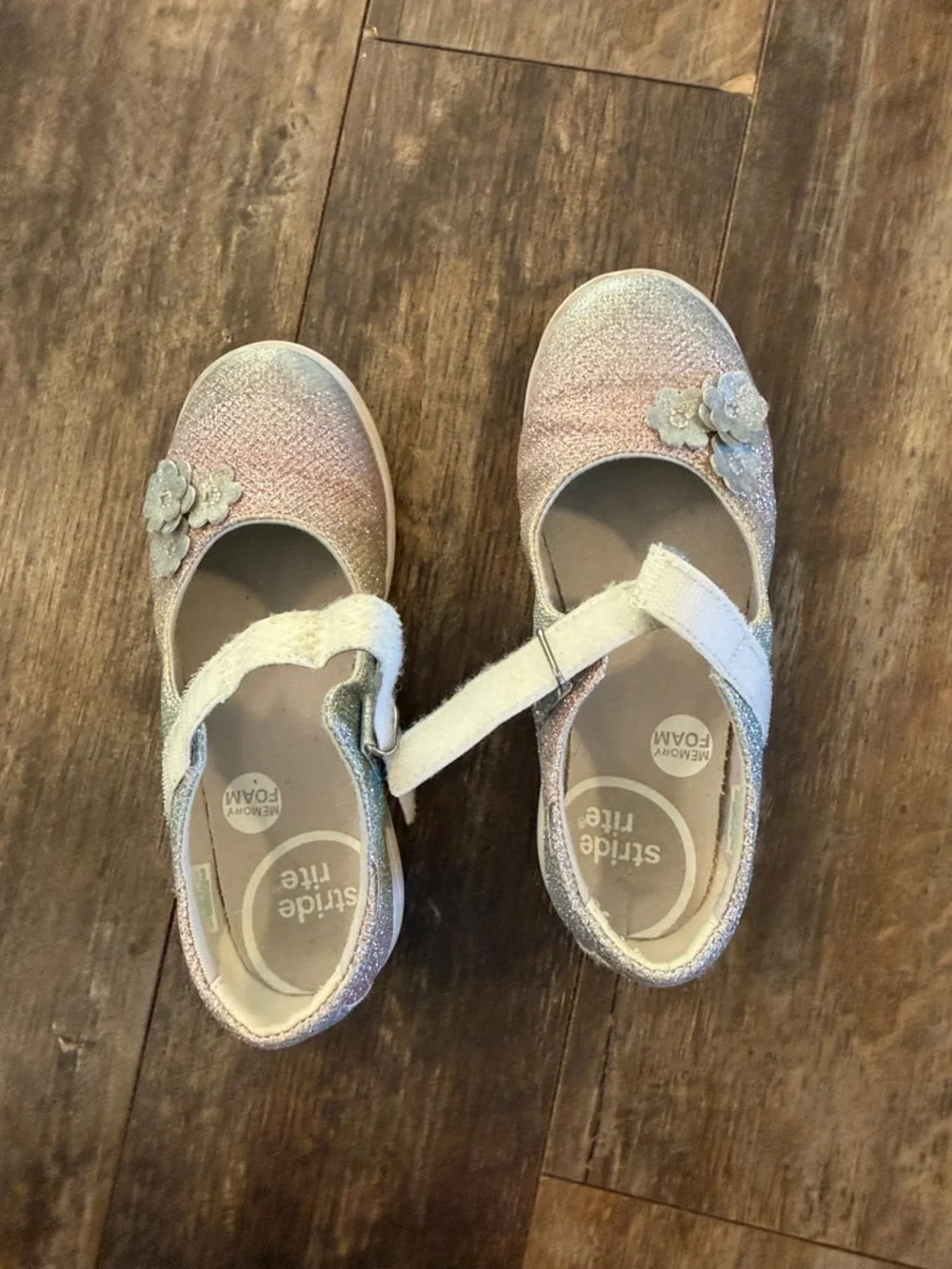 Stride Rite Girls Glitter Mary Janes in Pink and Silver - Picture 7 of 9